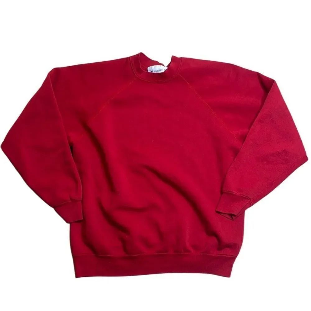 80s 90s Vintage Sweats Etc Red Blank Crewneck Sweatshirt XL